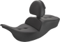 SADDLEMEN Roadsofa Pillow Top Seat - With Backrest - Black 897-07-181BR