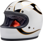 BILTWELL Gringo Helmet - Flames - White/Black - 2XL 1002-561-506