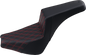 SADDLEMEN Step-Up Seat - Front Lattice Stitch/With Red Stitching - Black 818-30-172RD