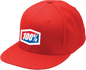 100% Official Flexfit® Hat - Red - Small/Medium 20043-00004
