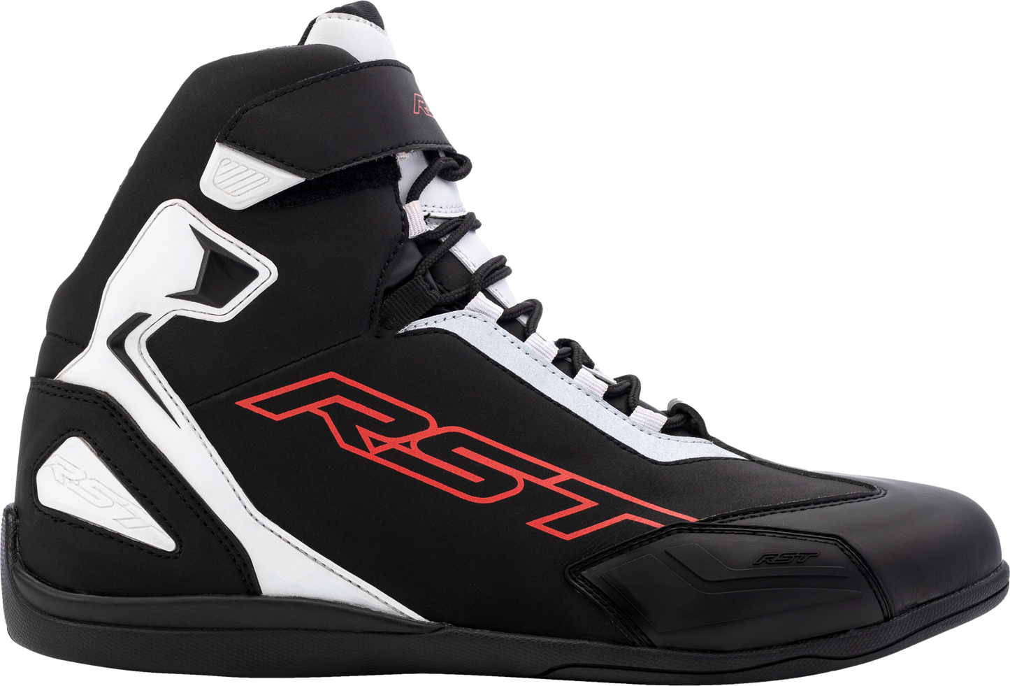 RST Sabre Moto Shoe Ce Boot Black / White / Red  Sz 7 556-3053240