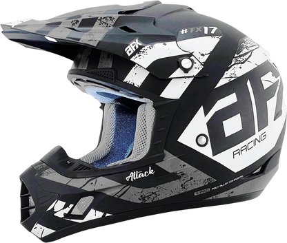AFX FX-17Y Helmet - Attack - Matte Black/Silver - Medium 0111-1400