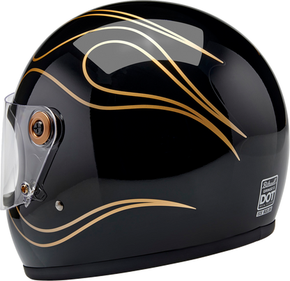 BILTWELL Gringo S Helmet - Gloss Black Flames - Large 1003-567-504