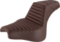SADDLEMEN Step-Up Seat - Front Tuck-n-Roll/Rear Lattice Stitch - Brown 818-28-176BR