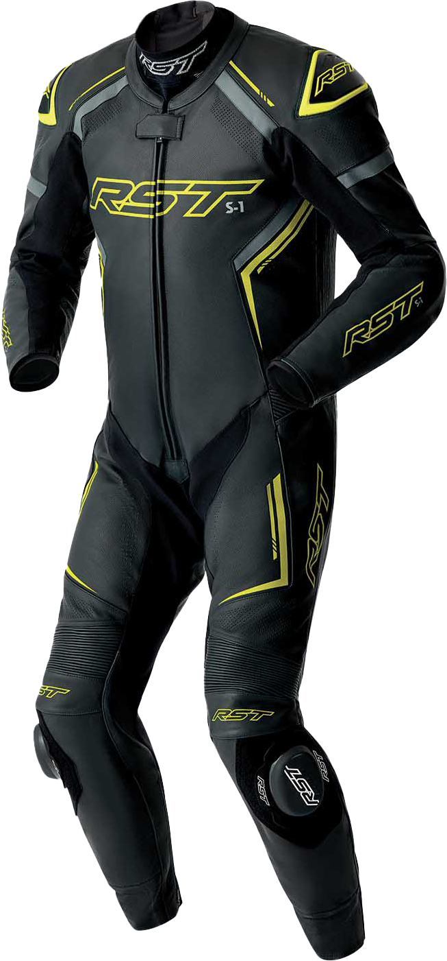 RST S1 D3o Suit Blk/Gry/Flo Yel Leather 2x 556-3604248