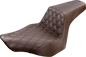 SADDLEMEN Step-Up Seat - Front Lattice Stitch - Brown - FXSB 813-27-172BR