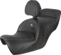 SADDLEMEN Roadsofa Seat - Carbon Fiber - Includes Backrest - Black H88-07-185BR