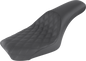SADDLEMEN Profiler Seat - Front Lattice/Rear Smooth - Black - FXDWG '04-'05 804-05-149