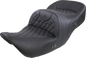 SADDLEMEN Roadsofa Seat - Without Backrest - Full Lattice Stitch - Black - Heated - GL H01-07-182HCT