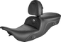 SADDLEMEN Roadsofa Carbon Fiber Seat - With Driver Backrest - Heater - Black 897-07-185BRHC