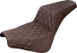 SADDLEMEN Step-Up Seat - Full Lattice Stitch - Brown 818-30-175BR