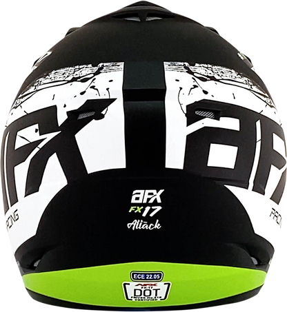 AFX FX-17 Helmet - Attack - Matte Black/Green - Small 0110-7179