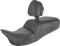 SADDLEMEN Heated RoadSofa Seat - With Backrest - Black w/Black Stitching - Trikes 808-07B-187TBRH