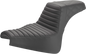 SADDLEMEN Step-Up Seat - Front Tuck-n-Roll/Rear Lattice Stitch - Black 818-28-176