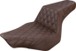 SADDLEMEN Step-Up Seat - Full Lattice Stitch - Brown - FXSB 813-27-175BR