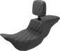SADDLEMEN Tour Step Up Seat - Rider Backrest - Full Lattice Stitch - FL '08-'22 808-07B-195BR