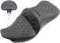 SADDLEMEN Roadsofa Seat - Full Lattice Stitch - with Backrest - '08-'23 FL 808-07B-182BR