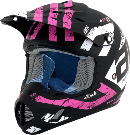 AFX FX-17 Helmet - Attack - Matte Black/Fuchsia - 2XL 0110-7171