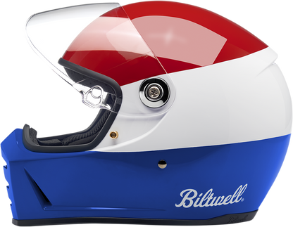 BILTWELL Lane Splitter Helmet - Gloss Podium Red/White/Blue - Large 1004-549-104