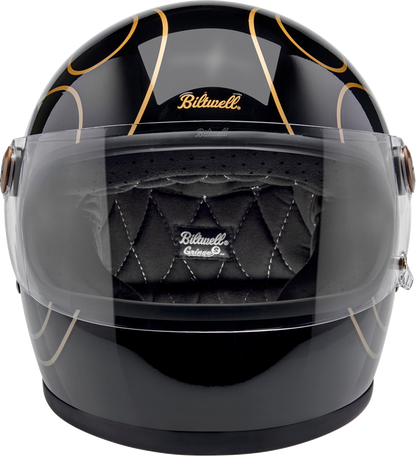 BILTWELL Gringo S Helmet - Gloss Black Flames - Large 1003-567-504