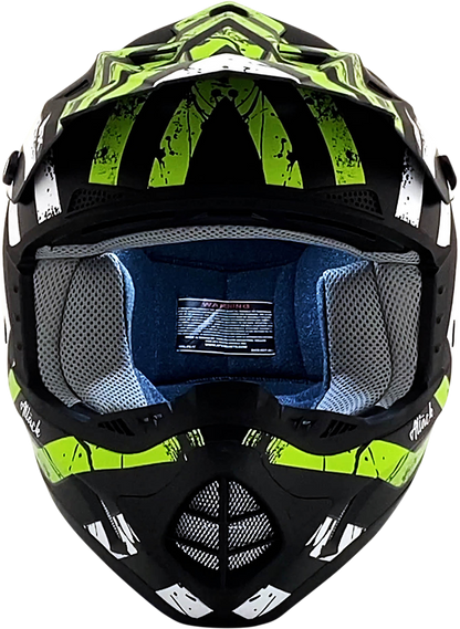 AFX FX-17 Helmet - Attack - Matte Black/Green - Large 0110-7181