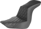 SADDLEMEN Step-Up Seat - Front Lattice Stitch - Black 818-29-192