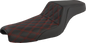 SADDLEMEN Step-Up Seat - Front Lattice Stitch/With Red Stitching - Black - XL 807-11-172RD