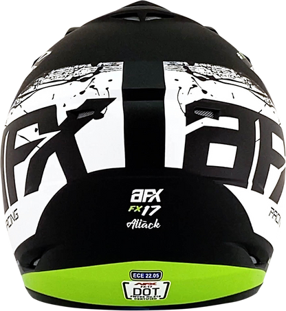 AFX FX-17Y Helmet - Attack - Matte Black/Green - Small 0111-1417