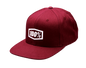 100% Icon Snapback Hat - Burgundy - One Size 20044-00001