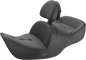 SADDLEMEN Seat - Roadsofa - With Backrest - Pillow Top - Black - Heated H01-07-181BRHCT