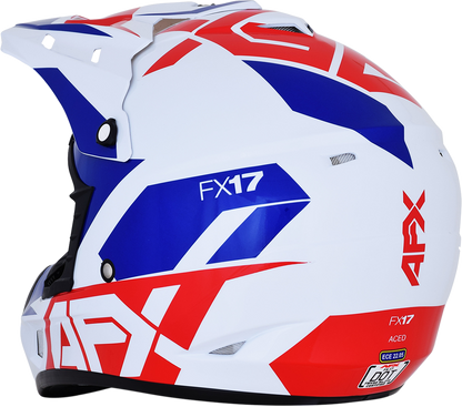 AFX FX-17 Helmet - Aced - Red/White/Blue - Large 0110-6481