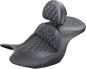 SADDLEMEN Seat - Roadsofa - With Backrest - Full Lattice Stitch - Black H18-07-182BR
