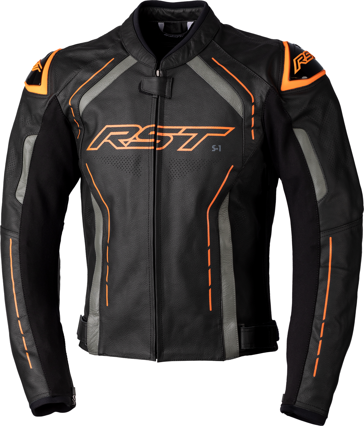 RST S1 Ce Jacket Blk/Gry/Neon Org Leather Lg 556-2977144