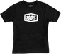 100% Youth Icon T-Shirt - Black - Large 20001-00006