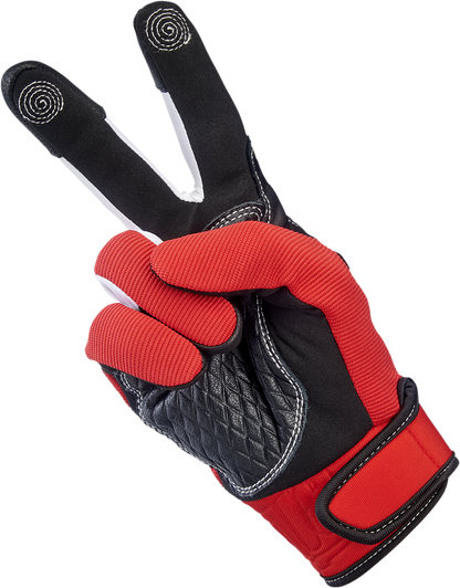 BILTWELL Baja Gloves - Red - Medium 1508-0801-303
