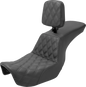 SADDLEMEN Tour Step Up Seat - Rider Backrest - Front Lattice Stitch - Dyna '06-'17 806-04-192BR