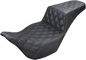 SADDLEMEN Step-Up Seat - Full Lattice Stitch - Black - '08-'23 FL 808-07B-175