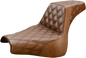 SADDLEMEN Step-Up Seat - Full Lattice Stitch - Brown 818-28-175BR