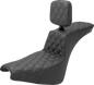 SADDLEMEN Tour Step Up Seat - Rider Backrest - Full Lattice Stitch - FXBB/FXST '18-'22 818-30-195BR