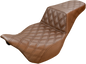SADDLEMEN Step-Up Seat - Full Lattice Stitch - Brown - '08-'23 FL 808-07B-175BR