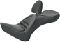 SADDLEMEN Seat - Explorer - With Backrest - Stitched - Black - Softail 8152JS