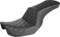 SADDLEMEN Step-Up Seat - Full Lattice Stitch - Black - Dyna 806-04-195