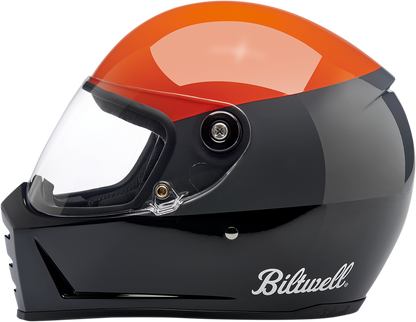 BILTWELL Lane Splitter Helmet - Gloss Podium Orange/Gray/Black - Large 1004-550-104