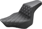 SADDLEMEN Step-Up Seat - Front Lattice Stitch - Black - FXSB 813-27-172
