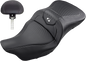SADDLEMEN Heated Roadsofa Seat - Carbon Fiber - w/ Backrest - '08-'23 FL 808-07B-185BRHC
