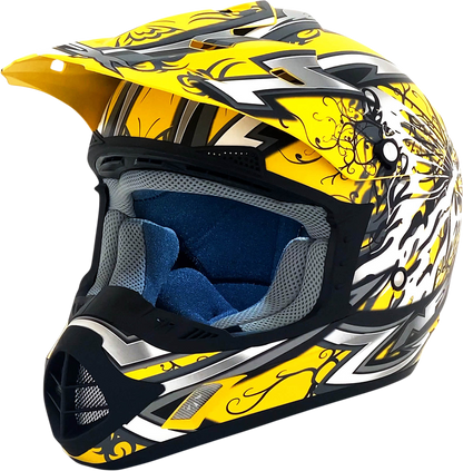 AFX FX-17 Helmet - Butterfly - Matte Yellow - XS 0110-7131
