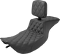 SADDLEMEN Tour Step Up Seat - Rider Backrest - Full Lattice Stitch - FLHR/FLHX '97-'07 897-06-195BR