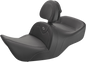 SADDLEMEN Roadsofa Seat - Carbon Fiber - Includes Backrest - Black - GL H01-07-185BR