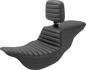 SADDLEMEN Tour Step Up Seat - Rider Backrest - Tuck-n-Roll - FL '08-'22 808-07B-191BR