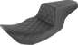 SADDLEMEN Step-Up Seat - Full Lattice Stitch - Black - FLHR/FLHX 897-06-175